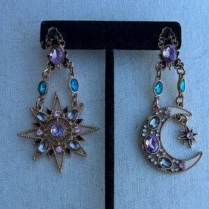 Celestial dangle pierced earrings - NWOT